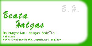 beata halgas business card